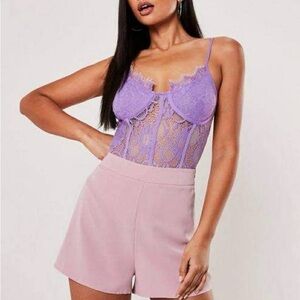 Missguided Lavender Lace Bodysuit